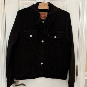 Levi's Women's Black Hooded Denim Jacket